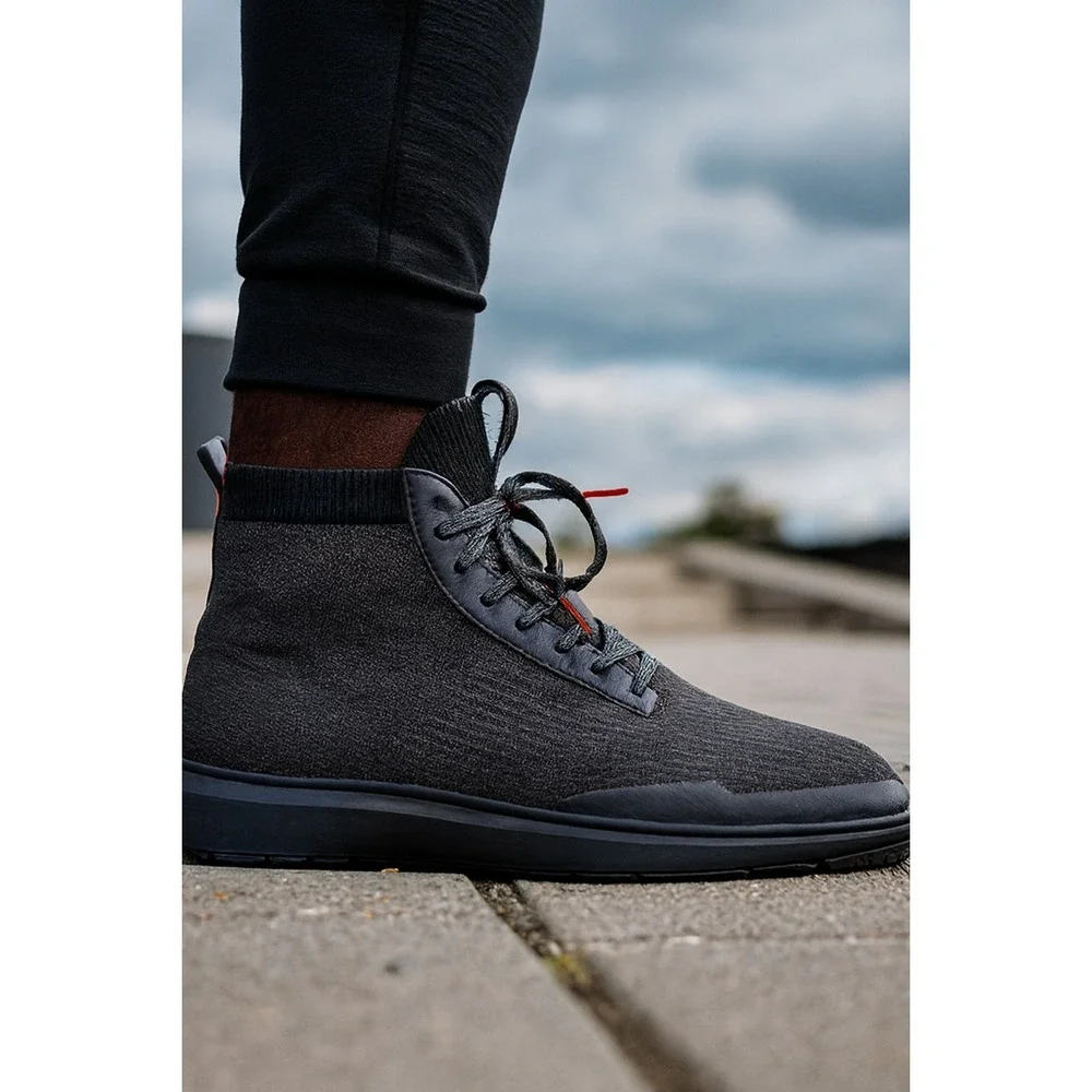 Cole Haan C32419 Generation ZeroGrand Black Lace-Up High-Top Shoes Men 9 Preppy*